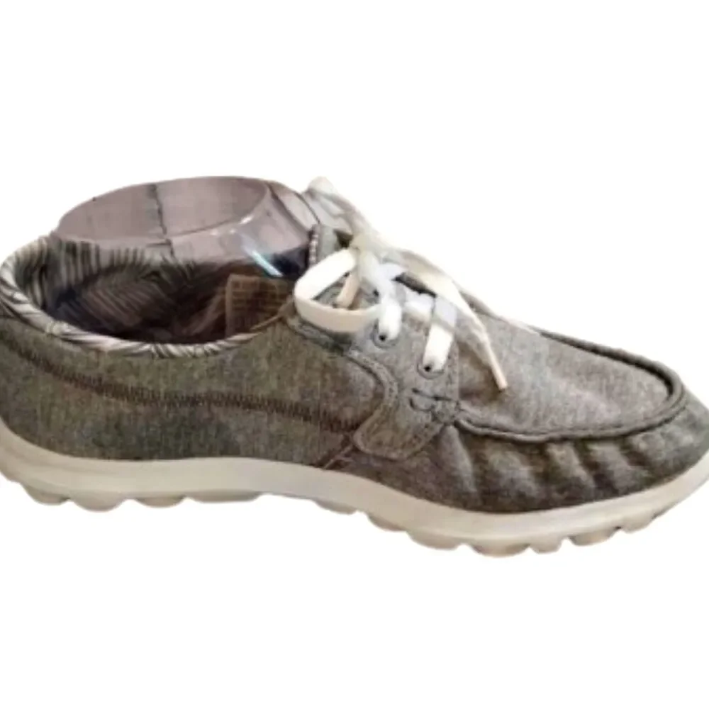 Skechers On The Go Oxford Loafers Boat Shoes Lace Up Gray Women's 7.5